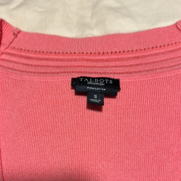 Talbots Pink Cardigan‎ Sweater V-Neck Ribbed - Picture 2 of 11